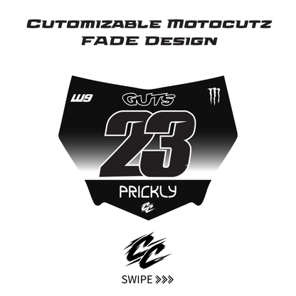 Customizable Motocutz FADE Number Plate Decal - Made to order (Copy)