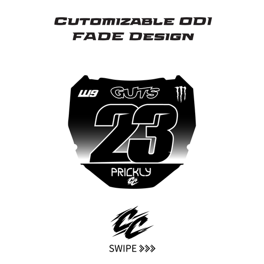 Customizable ODI FADE Number Plate Decal - Made to order