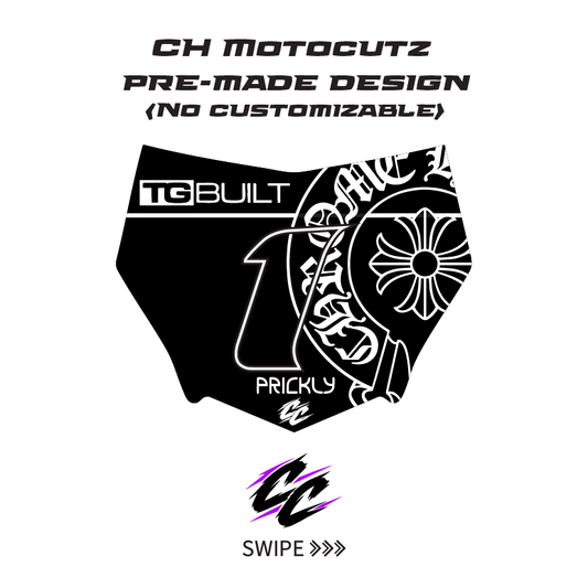 CH Motocutz pre-made front number plate sticker - Made to order