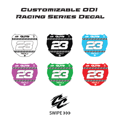 Customizable Racing Series ODI E-Bike Number Plate Decal - Made to order