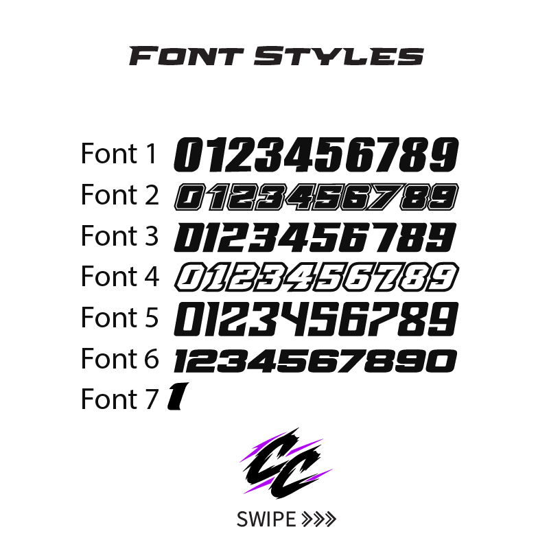 Customizable Motocutz Edge style front number plate sticker - Made to order